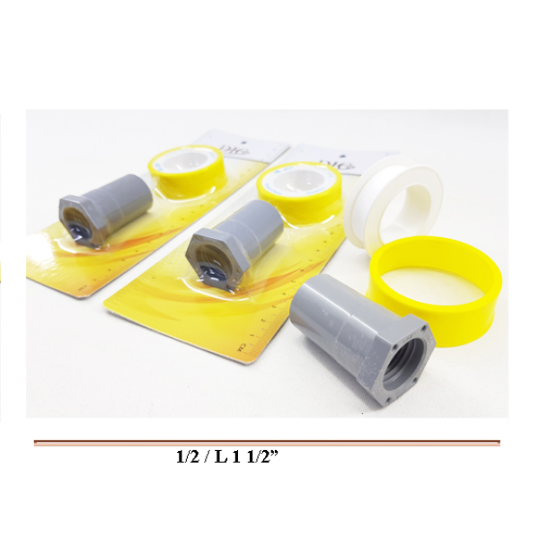 DIG PVC P/T SOCKET WITH THREAD SEAL TAPE 1/2/L1 1/2