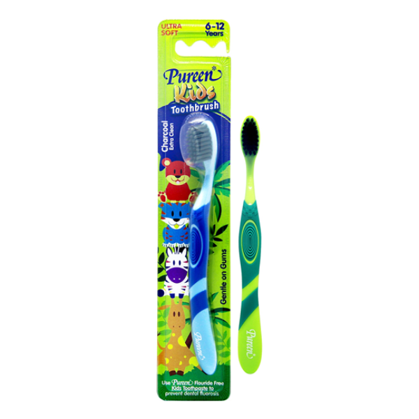 PUREEN KIDS TOOTHBRUSH CHARCOAL 6-12YRS KIDTB2C