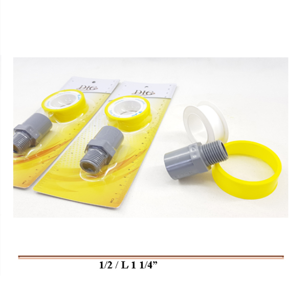 DIG PVC ELBOW WITH THREAD SEAL TAPE 1/2/L1 1/4